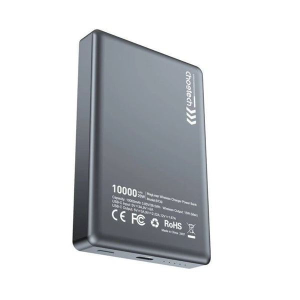 Choetech B739 Bk 20W Slim Usb 10000Mah Magnetic Power Bank Black Chargers & Cradles