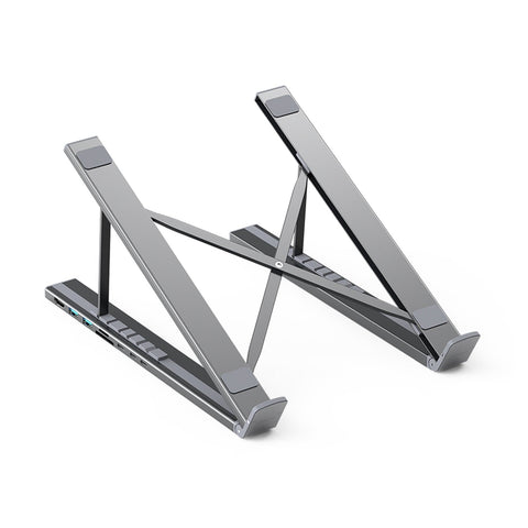 Choetech Hub-M48 7-In-1 + Foldable Laptop Stand Usb-C To Hdmi 4K/Usb-A/Tf&Sd/Usb-C With Pd Charging