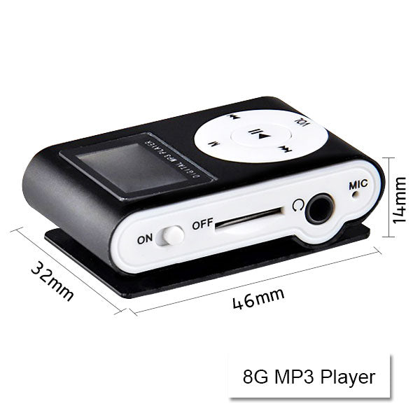 Mini Clip 16G Mp3 Music Player With Usb Cable & Earphone Black Ipods & Mp3 Players