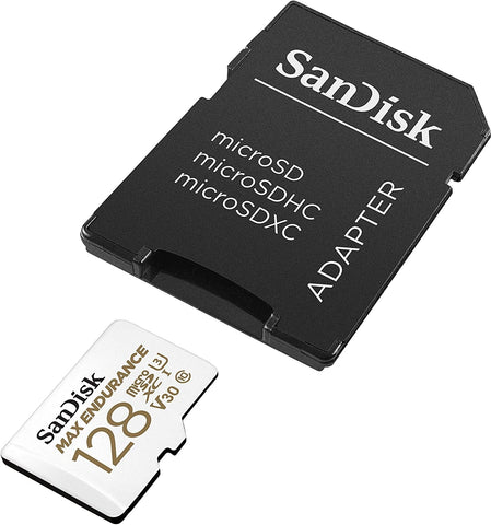 Sandisk Max Endurance Microsdxc Card Sqqvr 128G (60 000 Hrs) Uhs-I C10 U3 V30 100Mb/S R 40Mb/S W Sd Adaptor Sdsqqvr-128G-Gn6ia
