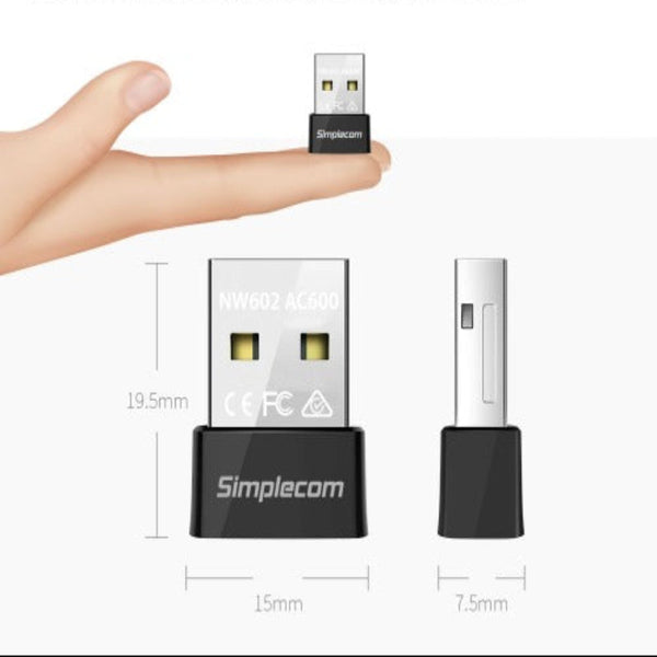 Simplecom Nw602 Ac600 Dual Band Nano Usb Wifi Wireless Adapter Usb Wi Fi Adapters/Dongles