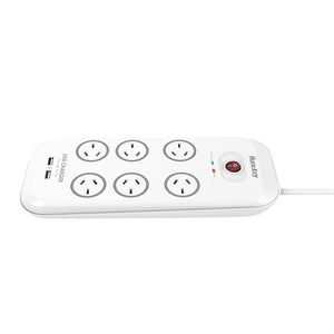 Huntkey 6-Outlet Surge Protector With 2 Usb Charging Outlets (Sac607)