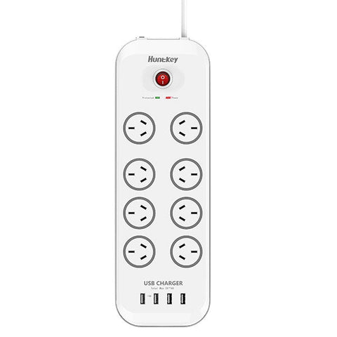 Huntkey Power Board (Sac807) With Sockets And 4 Usb Charging Port Surge Protection (Total 4.0A)