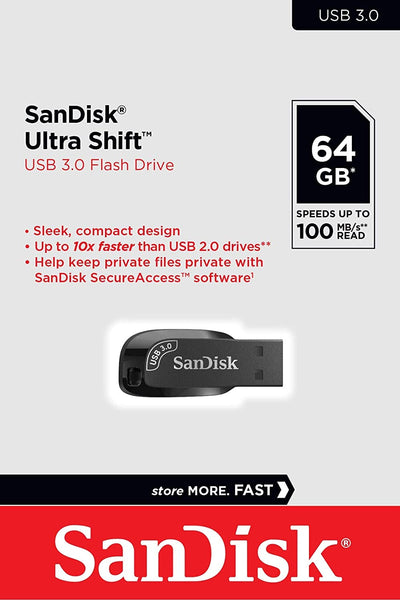 Sandisk 64Gb Ultra Shift Usb 3.0 Flash Drive Sdcz410 064G G46 Usb Flash Drives