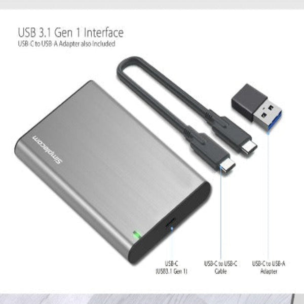 Simplecom Se221 Aluminium 2.5'' Sata Hdd/Ssd To Usb 3.1 Enclosure Blue Drive Enclosures & Docks