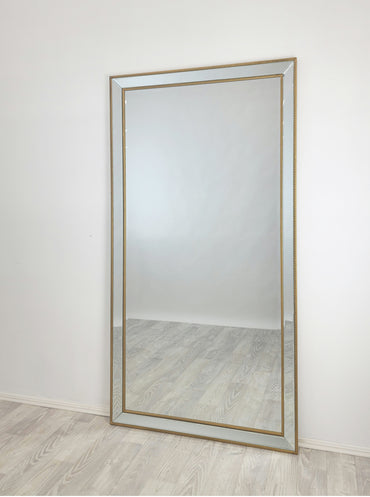 Gold Beaded Framed Mirror - X Large 190Cm 100Cm