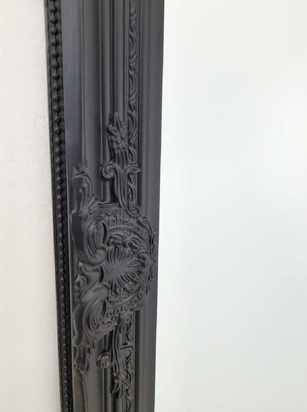 French Provincial Ornate Mirror - Black Medium 70Cm X 170Cm
