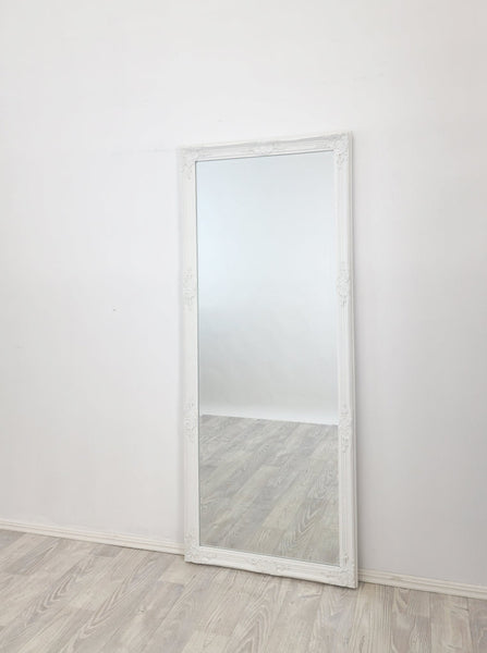 French Provincial Ornate Mirror - White Medium 70Cm X 170Cm