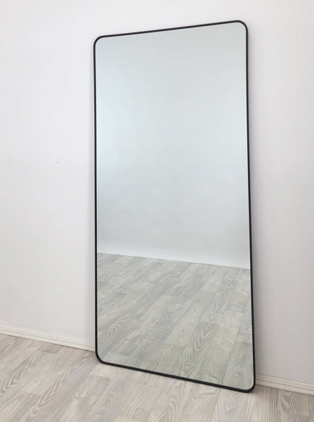 Black Metal Rectangle Mirror - X-Large 100Cm 200Cm