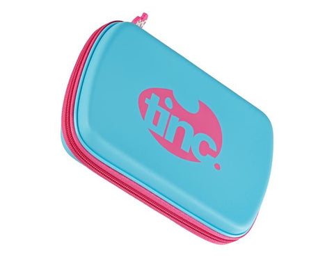 Tinc Two-Colour Hard Top Pencil Case : Blue With Pink Zip