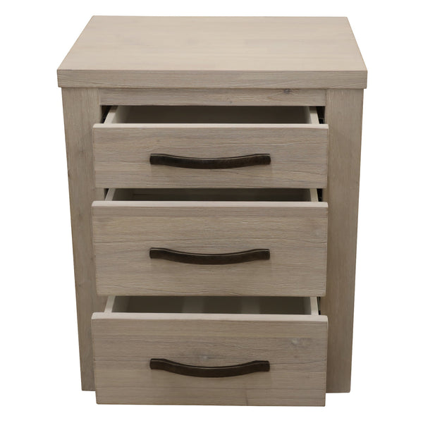 Foxglove Bedside Tables 3 Drawers Storage Cabinet Shelf Side End - White