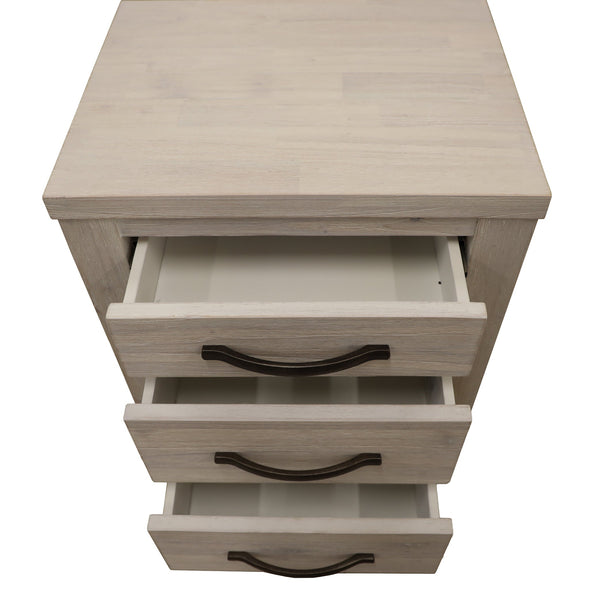 Foxglove Bedside Tables 3 Drawers Storage Cabinet Shelf Side End - White