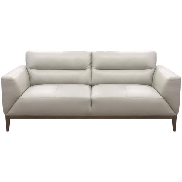 Downy Genuine Leather Sofa 3 Seater Upholstered Lounge Couch - Silver