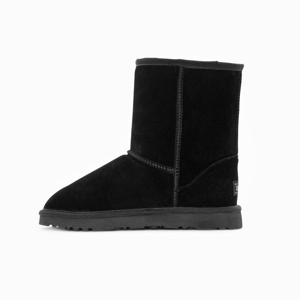 Ugg Boots Genuine Australian Sheepskin Unisex Short Classic Suede (Black Eu36) Slippers