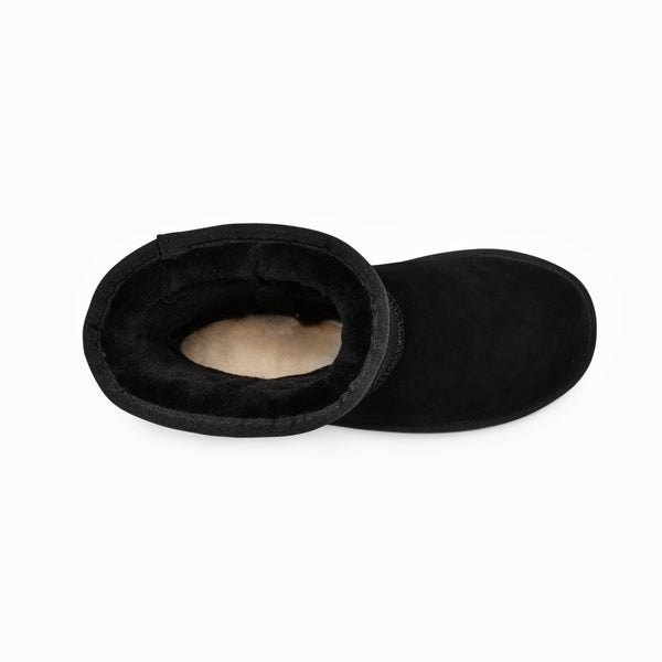 Ugg Boots Genuine Australian Sheepskin Unisex Short Classic Suede (Black Eu44) Slippers