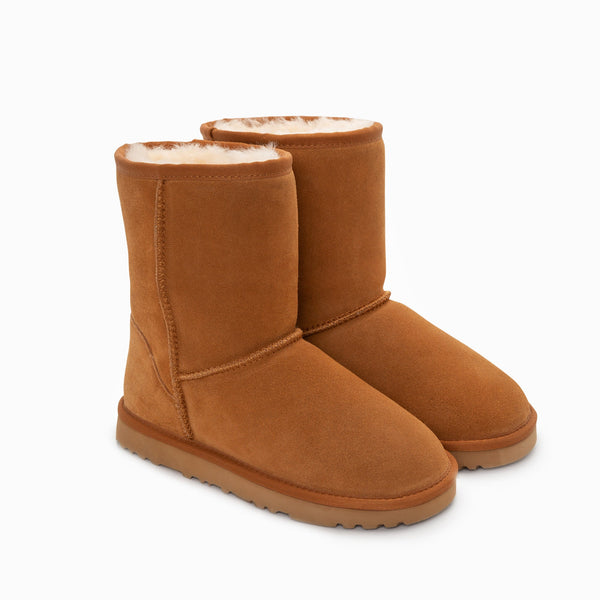 Ugg Boots Genuine Australian Sheepskin Unisex Short Classic Suede (Chestnut Eu36) Slippers