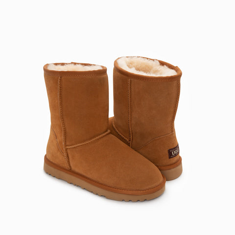 Ugg Boots Genuine Australian Sheepskin Unisex Short Classic Suede (Chestnut, Eu42)
