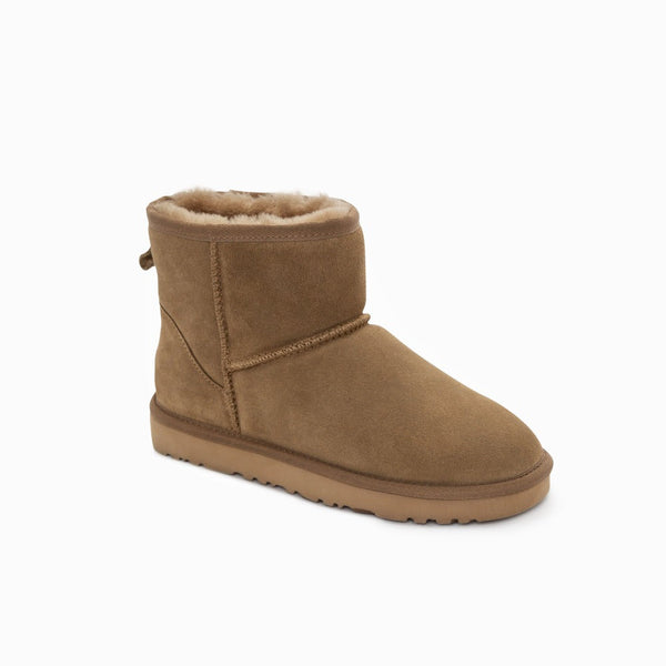 Ugg Boots Genuine Australian Sheepskin Unisex Mini Classic Suede (Olive) Slippers