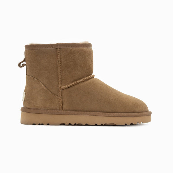 Ugg Boots Genuine Australian Sheepskin Unisex Mini Classic Suede (Olive) Slippers
