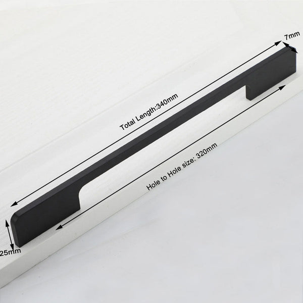 Slim Design Kitchen Cabinet Handles Drawer Bar Pull Black 320Mm