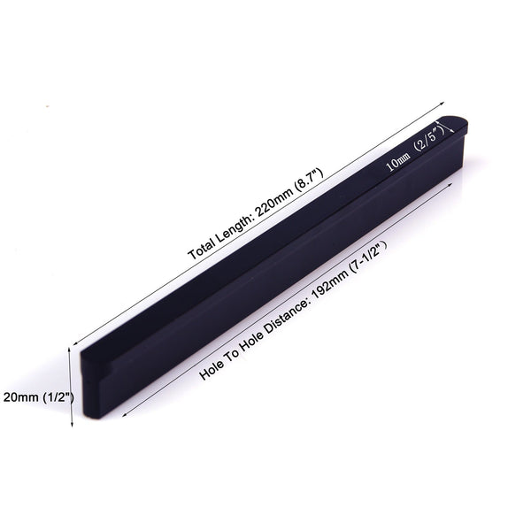 Solid Zinc Furniture Kitchen Bathroom Cabinet Handles Drawer Bar Pull Knob Black 192Mm Cabinet Pulls