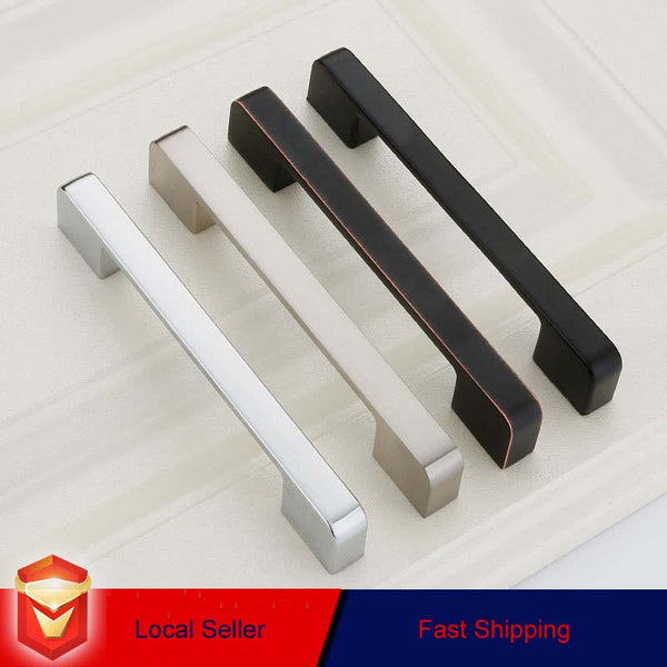 Zinc Kitchen Cabinet Handles Drawer Bar Pull Brushed Silver Color Hole To Size 192Mm