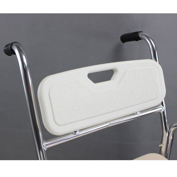 3-In-1 Mobile Rolling Chair Wheelchair Commode Bedside Toilet Shower