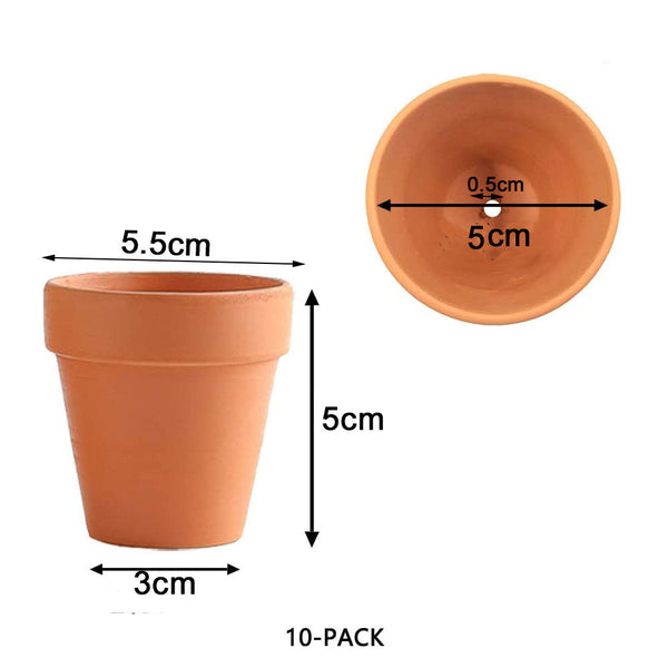 10X 5Cm Flower Pot Pots Clay Ceramic Plant Drain Hole Succulent Cactus Nursery Planter Baskets Pots Window Boxes
