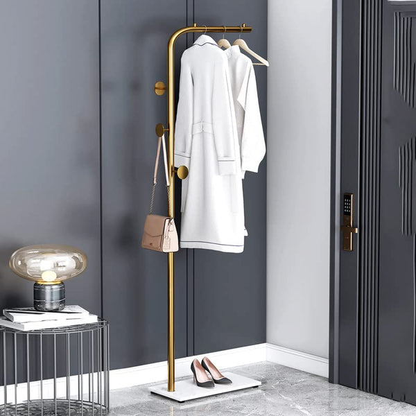 Metal Coat Rack Marble Base Hooks Clothes Coats Bag Tree Hat Display Hanger Stand Organiser Coat & Hat Racks