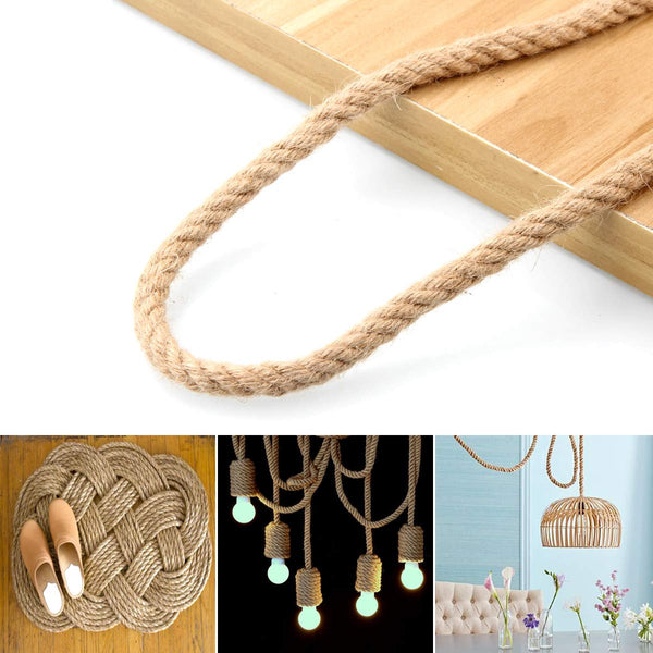 50M Sisal 10Mm Rope Natural Twine Cord Thick Jute Hemp Manila Crafting Home Decor Crafting Tools