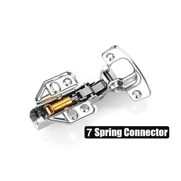 8 Pack 304 Stainless Steel Cabinet Hinges 100 Degree Soft Closing Full Overlay Door Nickel Plated Finish Door Hinges