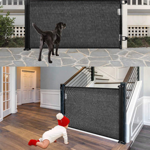 Retractable 3M Doorways Hallways Stairs Baby Gate Dog Pet Indoor Outdoor Safety Gates