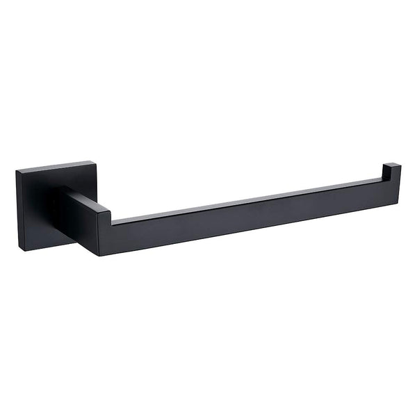Square Hand Towel Holder Ring Wall Mounted Modern Bar Bathroom Kitchen Black Towel Racks