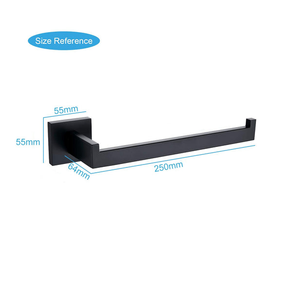 Square Hand Towel Holder Ring Wall Mounted Modern Bar Bathroom Kitchen Black Towel Racks