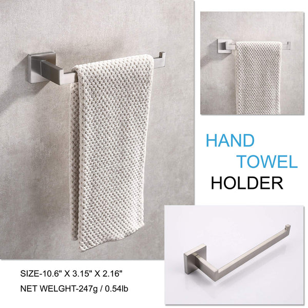 Square Hand Towel Holder Ring Wall Mounted Modern Bar Bathroom Kitchen Towel Racks