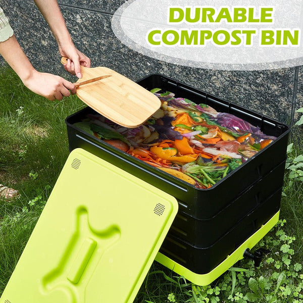 60L Large Worm Farm 3 Trays Composter Bins Composting System Tea Garden Compost Bins