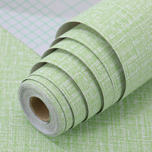 61Cm X 10M Green Wallpaper Decor Faux Grasscloth Paper Self Adhesive Removable Wallpaper Rolls & Sheets