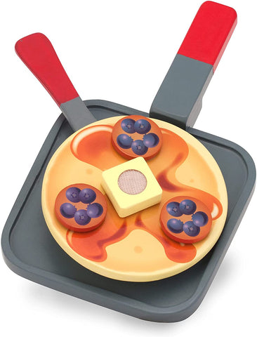 Melissa & Doug Flip And Serve Pancake Set (19 Pcs) - Wooden Breakfast Play Food