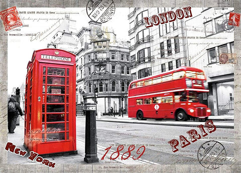 Jigsaw Puzzles 1000 Pieces For Adults London Impression Red Bus Telephone Booth Large Difficult