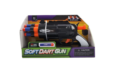 Soft Dart Black Gun For Children (Includes 5 Darts) 6+
