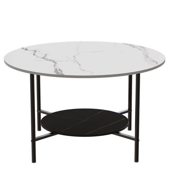 Interior Ave Duke Round Two Tier Stone Coffee Table Coffee Tables