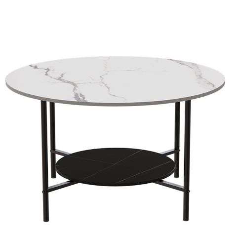 Interior Ave Duke Round Two Tier Stone Coffee Table Coffee Tables