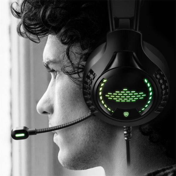 Rainbow Light Gaming Headset Flexible Microphone 7-Color Led Lamp