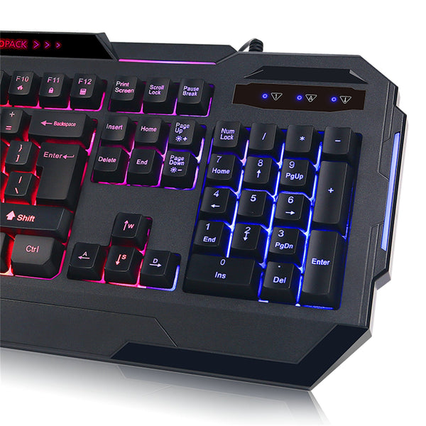 Rainbow Backlit Gaming Keyboard 4-Fn + Multimedia And Windows Lock Usb 2.0