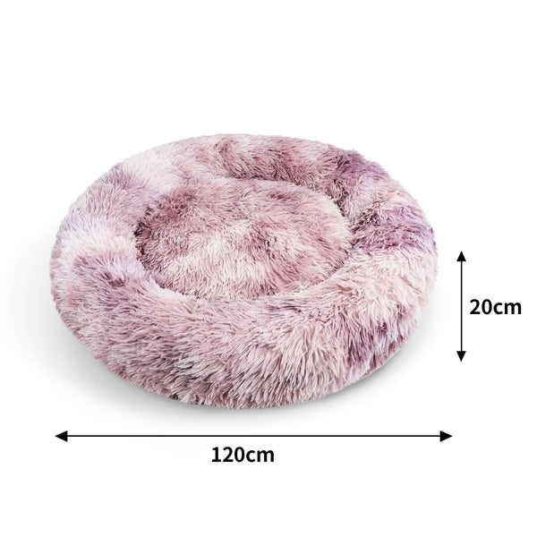 Pawfriends Dog Cat Pet Calming Bed Warm Soft Plush Round Nest Comfy Sleeping Cave Mel 120Cm Pet Beds
