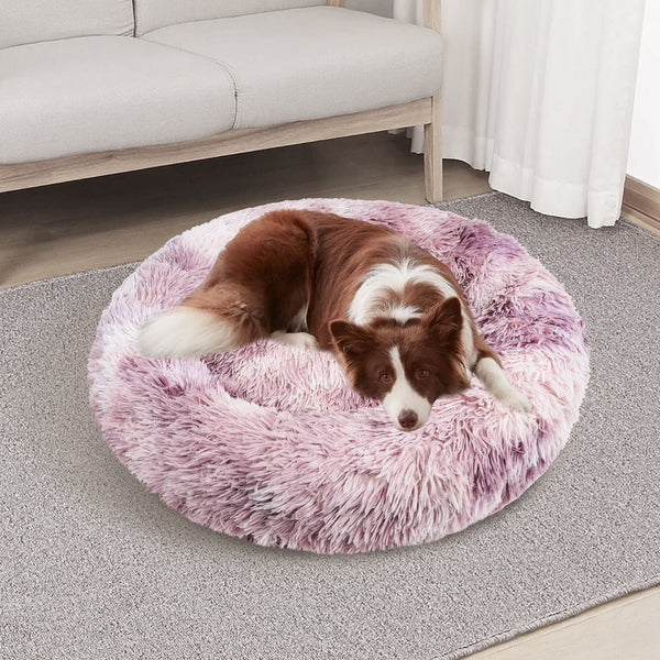 Pawfriends Dog Cat Pet Calming Bed Warm Soft Plush Round Nest Comfy Sleeping Cave Mel 120Cm Pet Beds