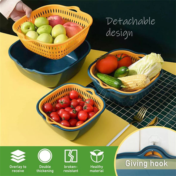 Cookingstuff Six-Piece Creative Double-Layer Household Multifunctional Fruit Vegetable Basket