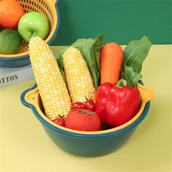 Cookingstuff Six-Piece Creative Double-Layer Household Multifunctional Fruit Vegetable Basket