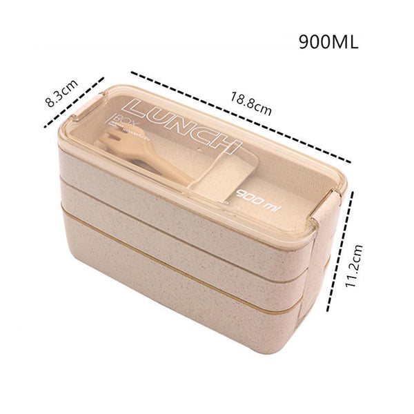 Cookingstuff 3 Layer Bento Box With Cover Lunch Eco Friendly Leakproof Food Container