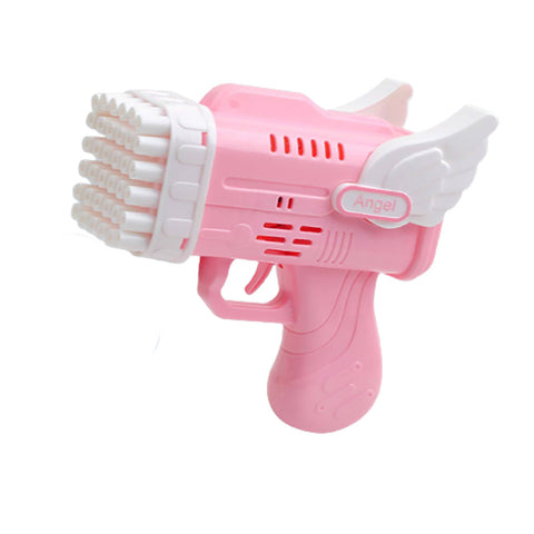 Bubblerainbow 42 Hole Angel Wing Automatic Blowing Lovely Gun Launcher Toy Pink